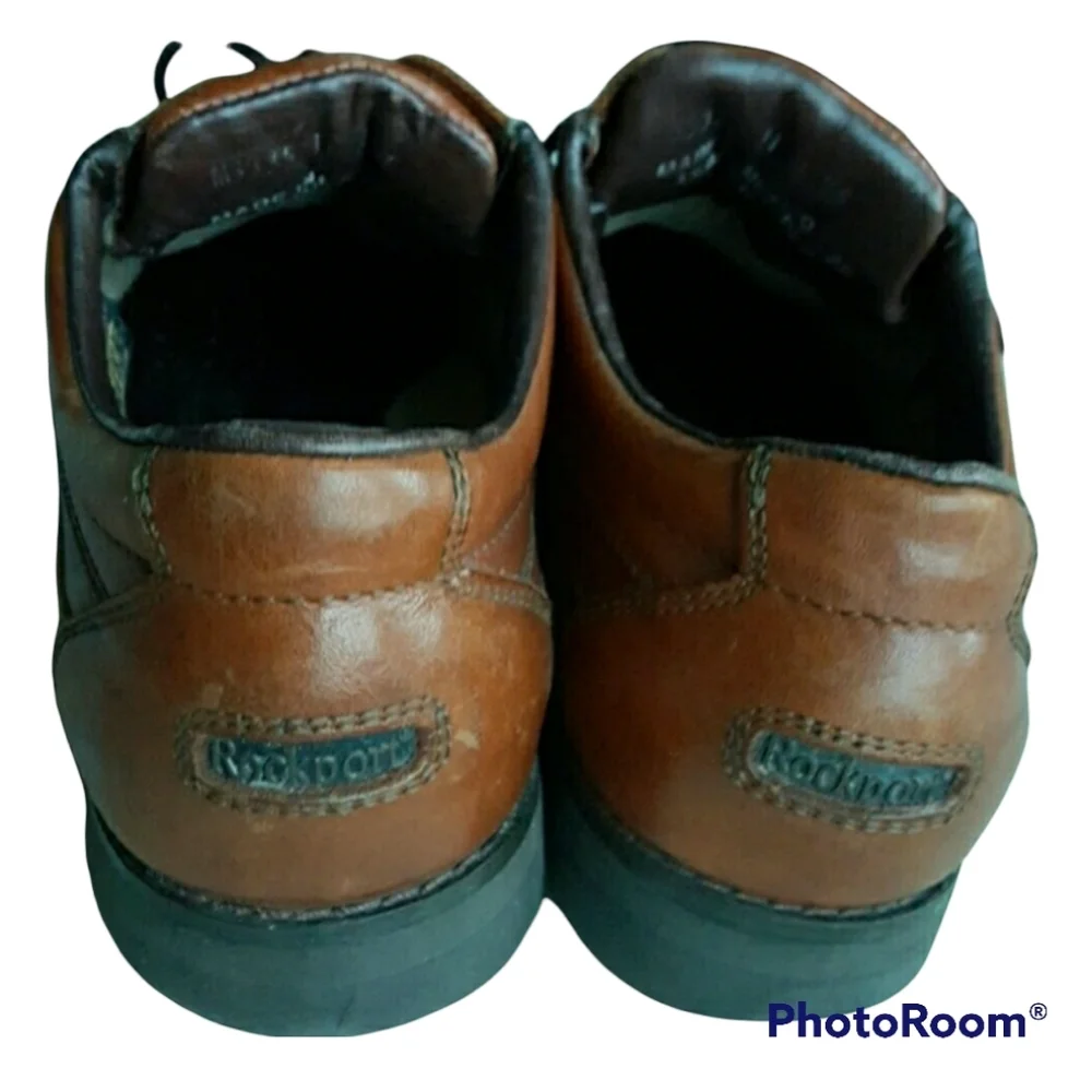 Rockport VIBRAM MENS Brown Leather Tie shoes